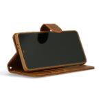 Hoesje geschikt voor Samsung Galaxy S22 - Boekhoesje - Bruin  - Portemonneehoesje