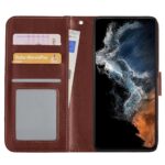 Hoesje geschikt voor Samsung Galaxy S22+ - Boekhoesje - Bruin  - Portemonneehoesje