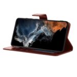 Hoesje geschikt voor Samsung Galaxy S22+ - Boekhoesje - Bruin  - Portemonneehoesje