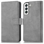 Hoesje geschikt voor Samsung Galaxy S22+ - Boekhoesje - Grijs - Portemonneehoesje