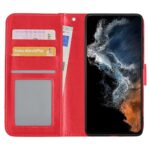 Hoesje geschikt voor Samsung Galaxy S22+ - Boekhoesje - Rood - Portemonneehoesje