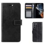 Hoesje geschikt voor Samsung Galaxy S22+ - Boekhoesje - Zwart - Portemonneehoesje