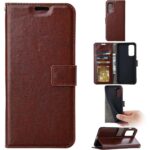 Hoesje geschikt voor Samsung Galaxy S22 Ultra - Boekhoesje - Bruin  - Portemonneehoesje