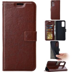 Hoesje geschikt voor Samsung Galaxy S22 Ultra - Boekhoesje - Bruin  - Portemonneehoesje