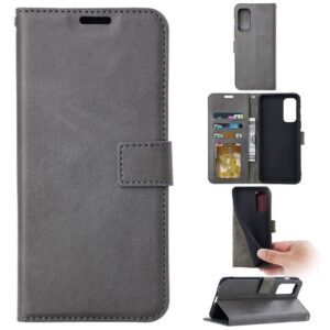 Hoesje geschikt voor Samsung Galaxy S22 Ultra - Boekhoesje - Grijs - Portemonneehoesje
