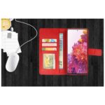 Hoesje geschikt voor Samsung Galaxy S22 Ultra - Boekhoesje - Rood - Portemonneehoesje