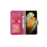Hoesje geschikt voor Samsung Galaxy S22 Ultra - Boekhoesje - Roze - Portemonneehoesje