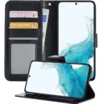 Hoesje geschikt voor Samsung Galaxy S22 Ultra - Boekhoesje - Zwart - Portemonneehoesje