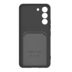 Hoesje geschikt voor Samsung S21 FE - Siliconen hoesje - Zwart - Pasjeshouder