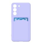 Hoesje geschikt voor Samsung S21FE - Siliconen hoesje - Paars - Pasjeshouder