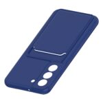 Hoesje geschikt voor Samsung S22 - Siliconen hoesje - Blauw - Pasjeshouder