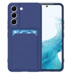 Hoesje geschikt voor Samsung S22 - Siliconen hoesje - Blauw - Pasjeshouder