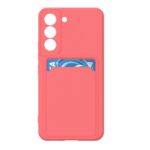 Hoesje geschikt voor Samsung S22+ - Siliconen hoesje - Donker Roze - Pasjeshouder