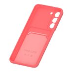 Hoesje geschikt voor Samsung S22 - Siliconen hoesje - Donker Roze - Pasjeshouder