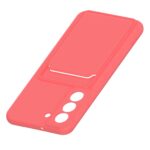 Hoesje geschikt voor Samsung S22+ - Siliconen hoesje - Donker Roze - Pasjeshouder
