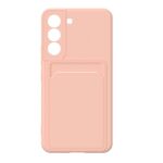 Hoesje geschikt voor Samsung S22+ - Siliconen hoesje - Licht Roze - Pasjeshouder