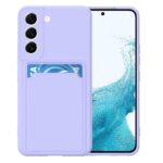Hoesje geschikt voor Samsung S22+ - Siliconen hoesje - Paars - Pasjeshouder