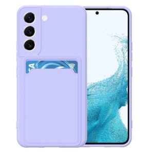 Hoesje geschikt voor Samsung S22+ - Siliconen hoesje - Paars - Pasjeshouder