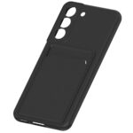 Hoesje geschikt voor Samsung S22+ - Siliconen hoesje - Zwart - Pasjeshouder