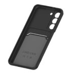 Hoesje geschikt voor Samsung S22+ - Siliconen hoesje - Zwart - Pasjeshouder