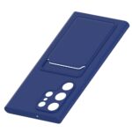 Hoesje geschikt voor Samsung S22 Ultra - Siliconen hoesje - Blauw - Pasjeshouder