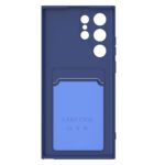 Hoesje geschikt voor Samsung S22 Ultra - Siliconen hoesje - Blauw - Pasjeshouder