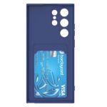 Hoesje geschikt voor Samsung S22 Ultra - Siliconen hoesje - Blauw - Pasjeshouder