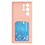 Hoesje geschikt voor Samsung S22 Ultra - Siliconen hoesje - Licht Roze - Pasjeshouder