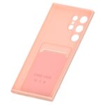 Hoesje geschikt voor Samsung S22 Ultra - Siliconen hoesje - Licht Roze - Pasjeshouder