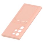 Hoesje geschikt voor Samsung S22 Ultra - Siliconen hoesje - Licht Roze - Pasjeshouder