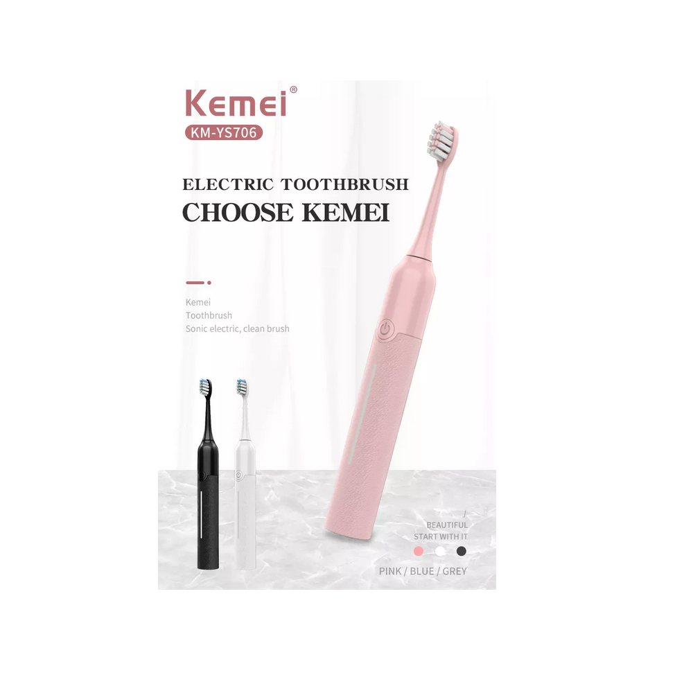 Kemei Elektrische Tandenborstel KM-YS706 Sonisch Roze - Electric Toothbrush Sonic Pink