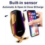 R2 Auto Telefoonhouder met Draadloze Qi lader - Zwart