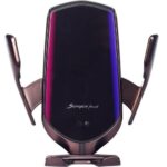 R2 Auto Telefoonhouder met Draadloze Qi lader - Zwart