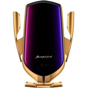 R2 Auto Telefoonhouder met Draadloze Qi lader - Zwart