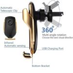 R2 Auto Telefoonhouder met Draadloze Qi lader - Zwart