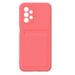 Hoesje geschikt voor Samsung A13 4G - Siliconen hoesje - Donker Roze - Pasjeshouder