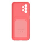 Hoesje geschikt voor Samsung A13 4G - Siliconen hoesje - Donker Roze - Pasjeshouder