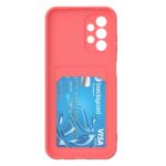 Hoesje geschikt voor Samsung A13 4G - Siliconen hoesje - Donker Roze - Pasjeshouder