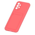 Hoesje geschikt voor Samsung A13 4G - Siliconen hoesje - Donker Roze - Pasjeshouder