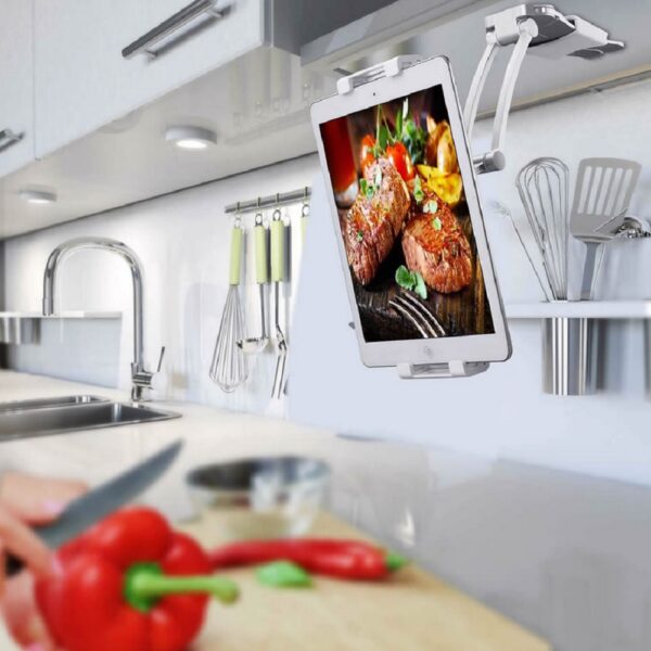 Multifunctioneel Tablethouder iPad houder Telefoonhouder voor Thuis en Werk  | 5.5~11 inch - Zilver LB517