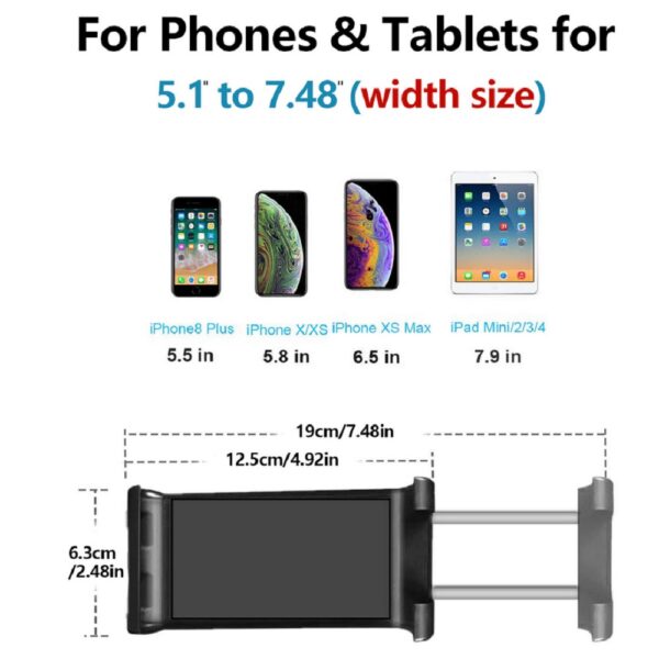 Multifunctioneel Tablethouder iPad houder Telefoonhouder voor Thuis en Werk  | 5.5~11 inch - Zwart LB517