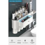Tandenborstel Organizer | Tandenborstelhouder | Automatisch Tandpasta Dispenser | met Lade en Opbergvak voor Badkamer - LB544
