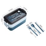2-delig Bento Lunchbox met Bestek en Soepkom (blauw) MS-33