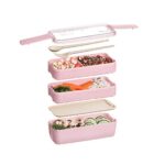 3-delig Bento Lunchbox met Bestek | (groen) MS-37