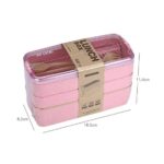 3-delig Bento Lunchbox met Bestek | (groen) MS-37