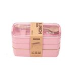 3-delig Bento Lunchbox met Bestek | (groen) MS-37