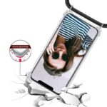 Hoesje geschikt voor Motorola Moto G200 5G met koord - draagriem - nek - kettinghoesje - Antishock - Transparant