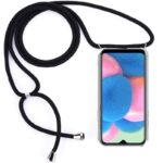 Hoesje geschikt voor Motorola Moto G41 met koord - draagriem - nek - kettinghoesje - Antishock - Transparant