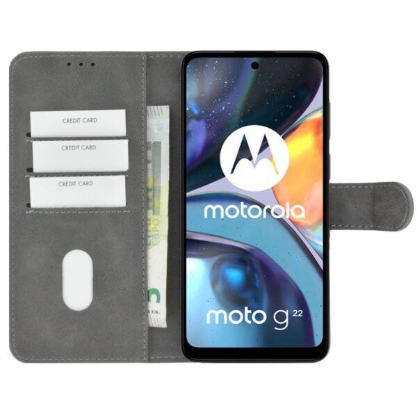 Hoesje geschikt voor Motorola Moto G62 - Boekhoesje - Telefoonhoes - GSM hoes - Grijs