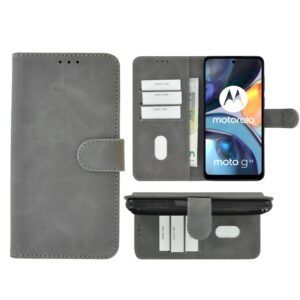 Hoesje geschikt voor Motorola Moto G62 - Boekhoesje - Telefoonhoes - GSM hoes - Grijs